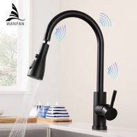 Black Smart Touch Kitchen Faucets Crane For Sensor Kitchen Water Tap Sink Mixer Rotate Touch Faucet Sensor Water Mixer WF-1008