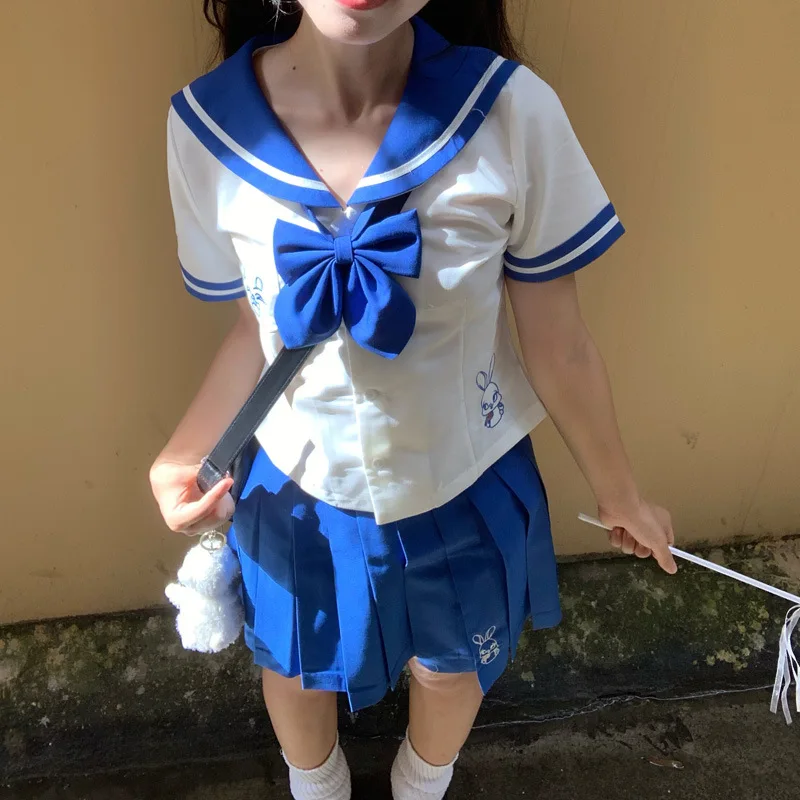 uniforme-escolar-japones-estilo-universitario-traje-de-marinero-para-ninas-camisa-blanca-de-marinero-falda-azul-plisada-conjunto-de-2-piezas