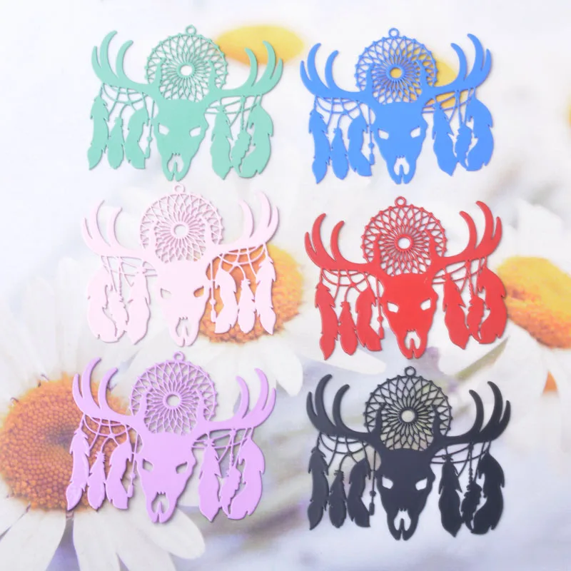 

Распродажа, 20 шт., AB3550, латунные украшения, Ловец снов, бык, подвески, красочный кулон, сделай сам, женские серьги, ожерелье, аксессуары