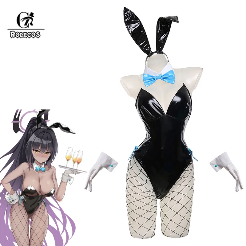 

ROLECOS Blue Archive Kakudate Karin Asuna Ichinose Murokasa Akane Neru Mikamo Bunny Cosplay Costume Jumpsuit Outfit Fullset