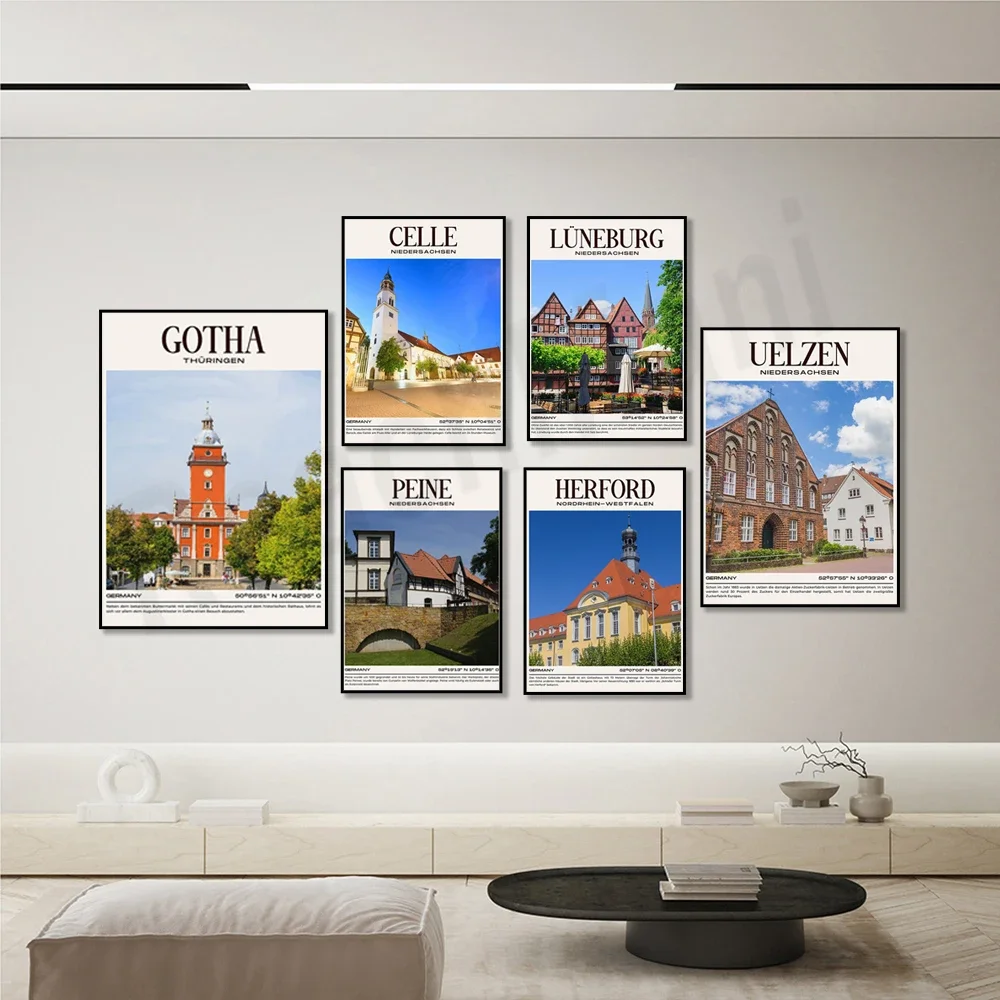 Vechta, Lüneburg, Celle skyline, Goslar, Herford city, Minden, Gera, Gotha city, Eisenach, Gütersloh, Uelsen, Minden city poster