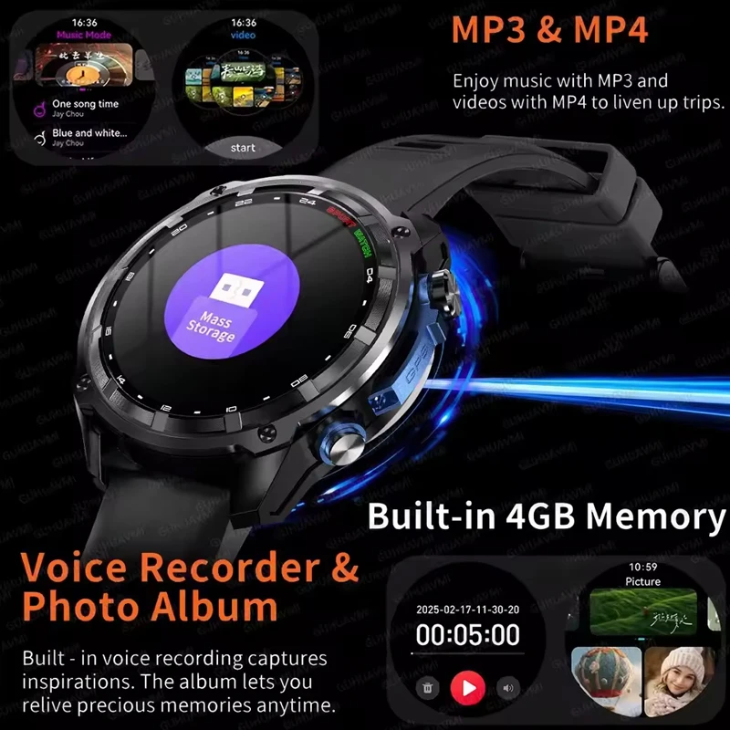 2026New TANK PRO Military GPS Smart Watch Outdoor Offline Map 3ATM Waterproof 4GB RAM Music Bluetooth Call AMOLED Smartwatch Men view 5