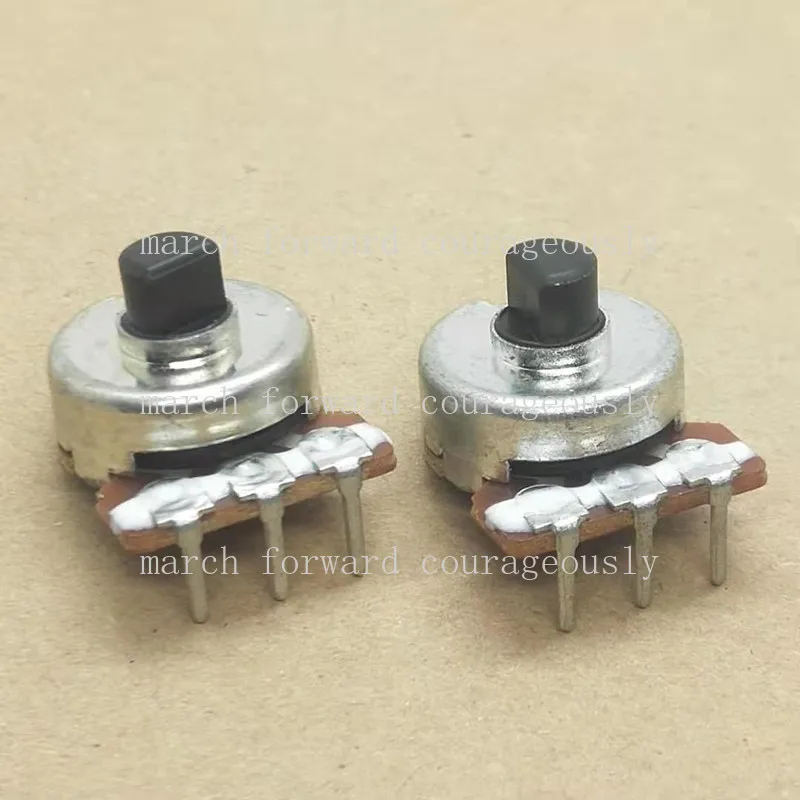 

10PCS 161 type single-link 3-pin potentiometer B55K audio volume control potentiometer half shaft handle length 4MM