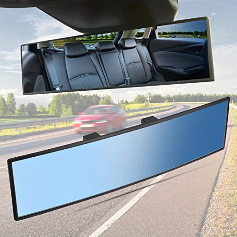 Universal Panoramic Convex Rearview Mirror, Interior Clip-on Wide Angle Rear View Mirror To Reduce Blind Spot Effectively