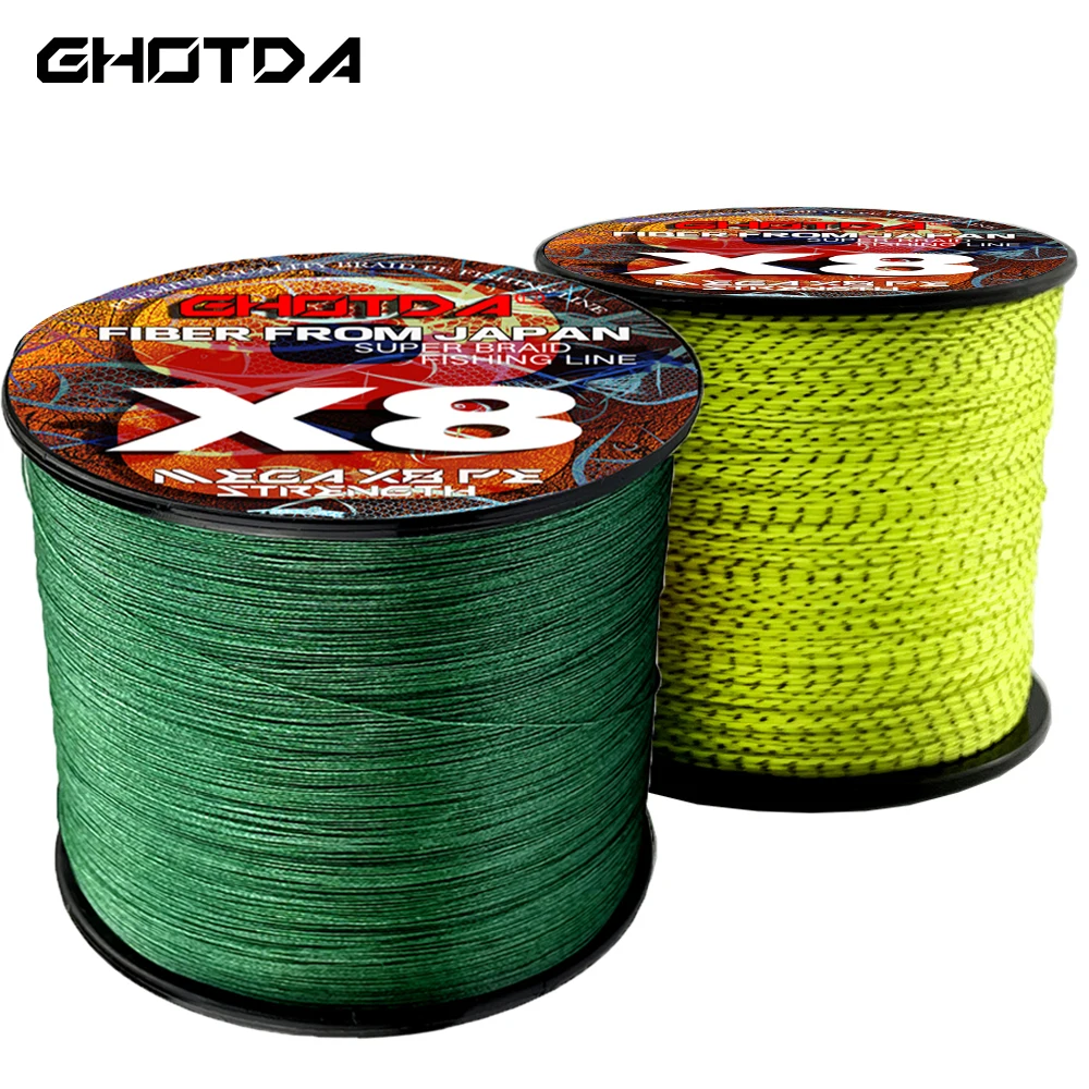 GHOTDA 8 Strands 300M Advanced Braided Fishing Line 18-78LB Japan Material Multifilamen Super Strong Carp Bass Fishing Tackle