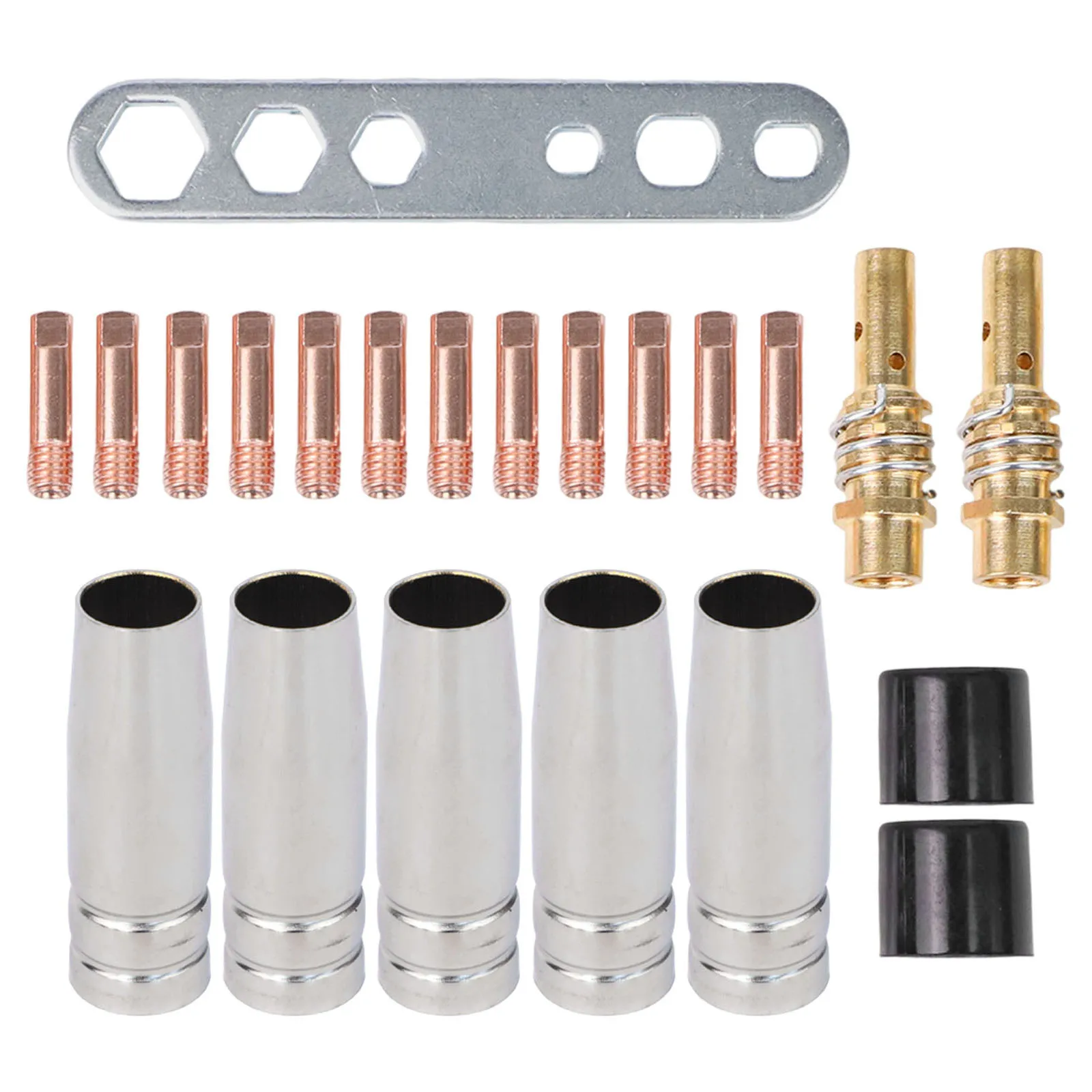 Professional 22PCS Welding Accessories for MIG and For MAG Compatible with For 15AK 0 8mm Tips Features Essential Components