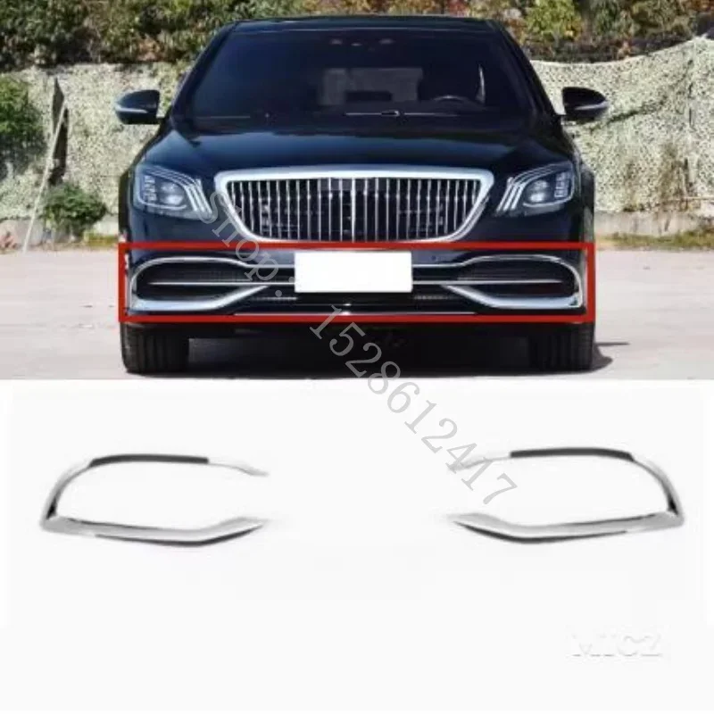 

For Mercedes-Benz S Class Maybach W222 2018 - 2020 ABS Front Bumper Chrome Trim Front grille decorative strip Car Accessories