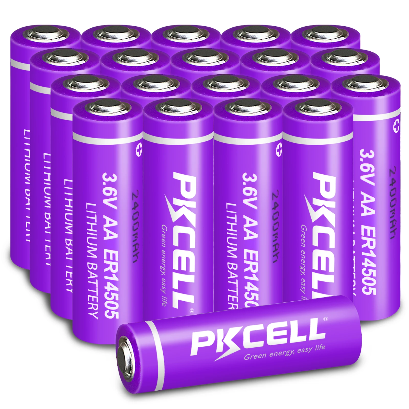 20PCS PKCELL ER14505 AA lithium Battery Superior LR6 R6P 2400mah For Smart ,water ,gas meter，electronic central，monitoring ，