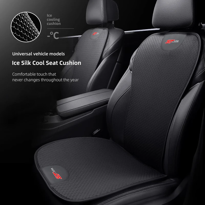 

Car Seat Pad Backrest Mat Ice Silk Flax Seat Cushion Covers For ST Line Ford Focus Mustang Fiesta Puma Ranger Kuga MK7 MAX F150
