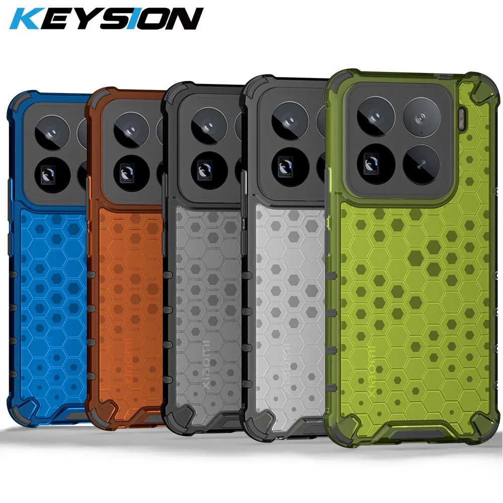 KEYSION противоударный бронированный чехол для Xiaomi 15 5G, мягкий силиконовый + ПК, прозрачная сотовая задняя крышка для телефона Xiaomi 15 Pro 5G