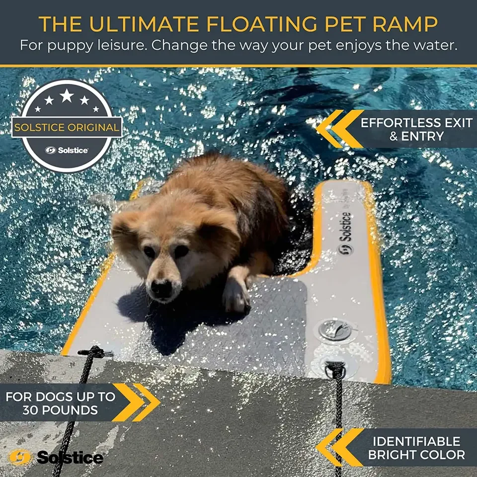 Inflatable Pup Plank CAMO SPORT Dog Float Floating Ramp Ladder for Pool Boats Docks Dog