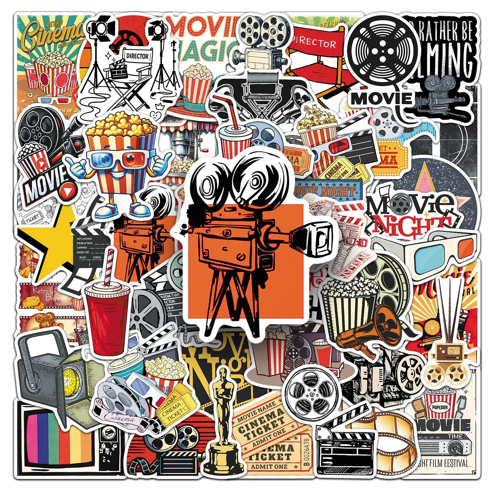 

10/50PCS Retro Movie Sticker Cartoon Graffiti Decal Personality Creative DIY Water Cup Stationery Box Scrapbook Diary Luggage