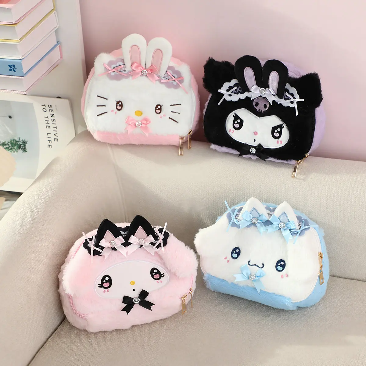 

Miniso плюшевые игрушки Melody Kuromi косметичка сумка для хранения подарок на день рождения для детей друзей