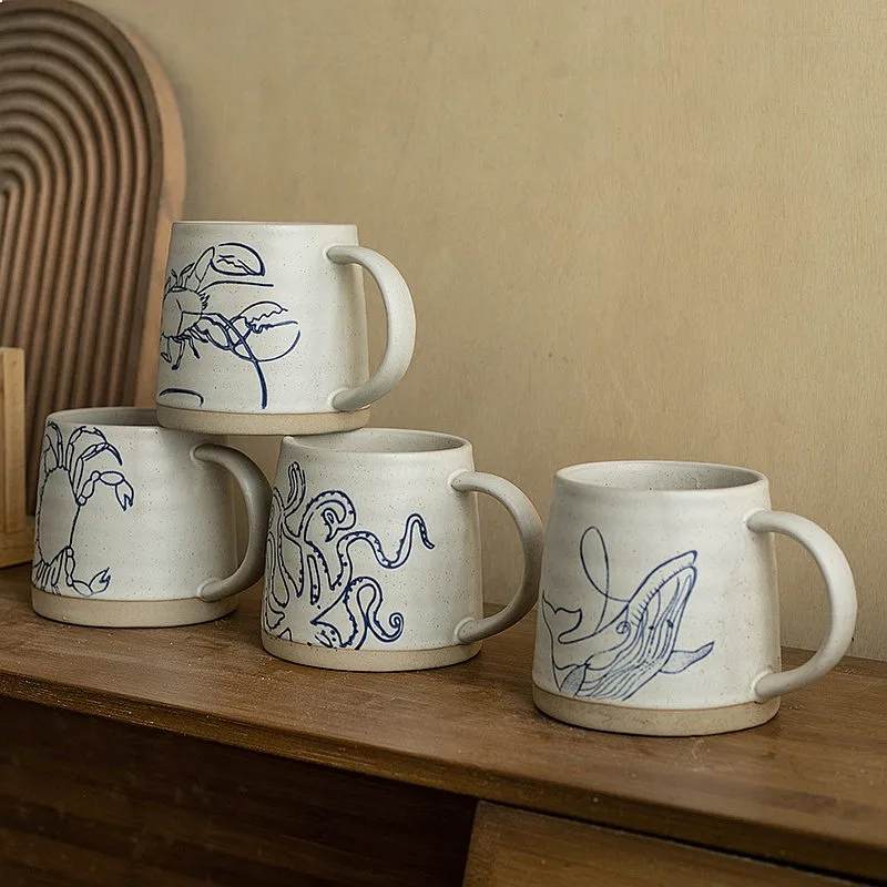 New Elegant Art Minimalist Nordic Ceramic Ins Style Creative Vintage Mug for Home Drinking Water Coffee Cup Gift Hot Sale