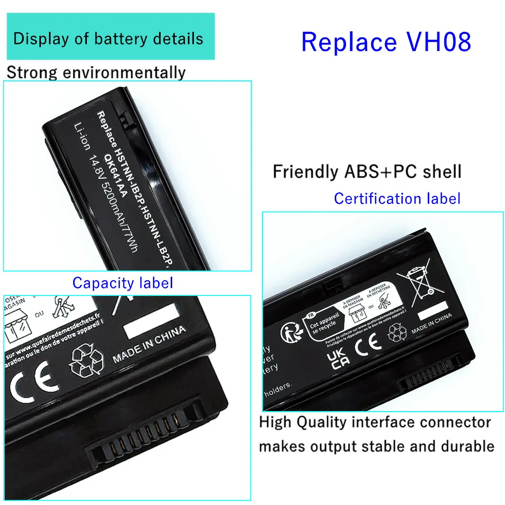 

8cells Laptop Battery HSTNN-IB2P HSTNN-LB2P HSTNN-LB2Q HSTNN-F10C HSTNN-I93C VH08 632113-151 For HP EliteBook 8560w 8760w Series