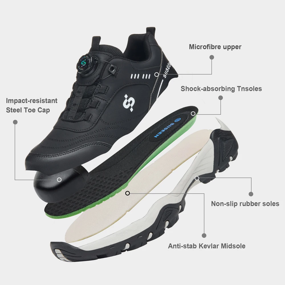 Quality Security Shoes Men Anti-Smash Protection Shoes Work Boots Anti-Puncture Indestructible Shoes Non-slip Steel Toe Shoes