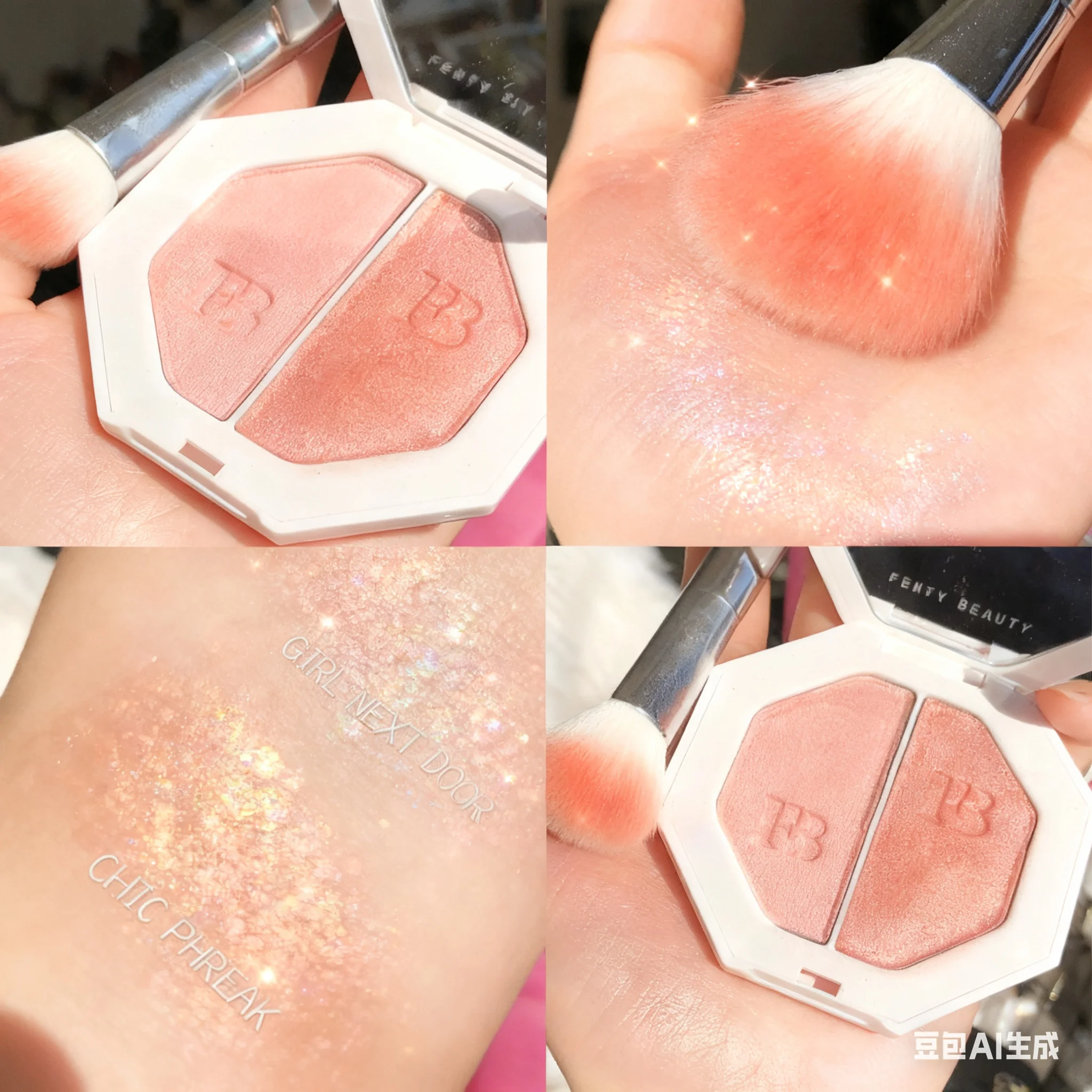 أسلوب المشاهير مستحضرات التجميل عالية اللمعان الماس تسليط الضوء على بيرليسسينت سطع ميزات الوجه كونتور منتجات ماكياج الوجه INS #4