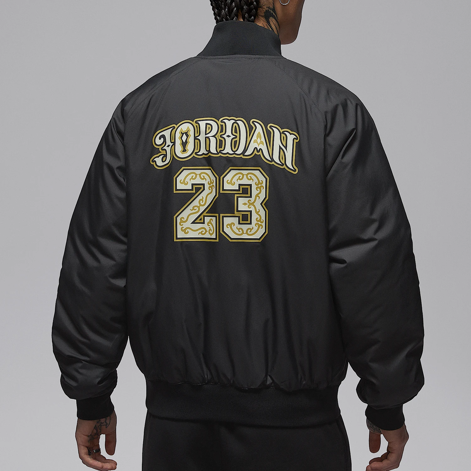 Nike genuine JORDAN men's stand up collar warm printed sports cotton jacket IQ3966-060