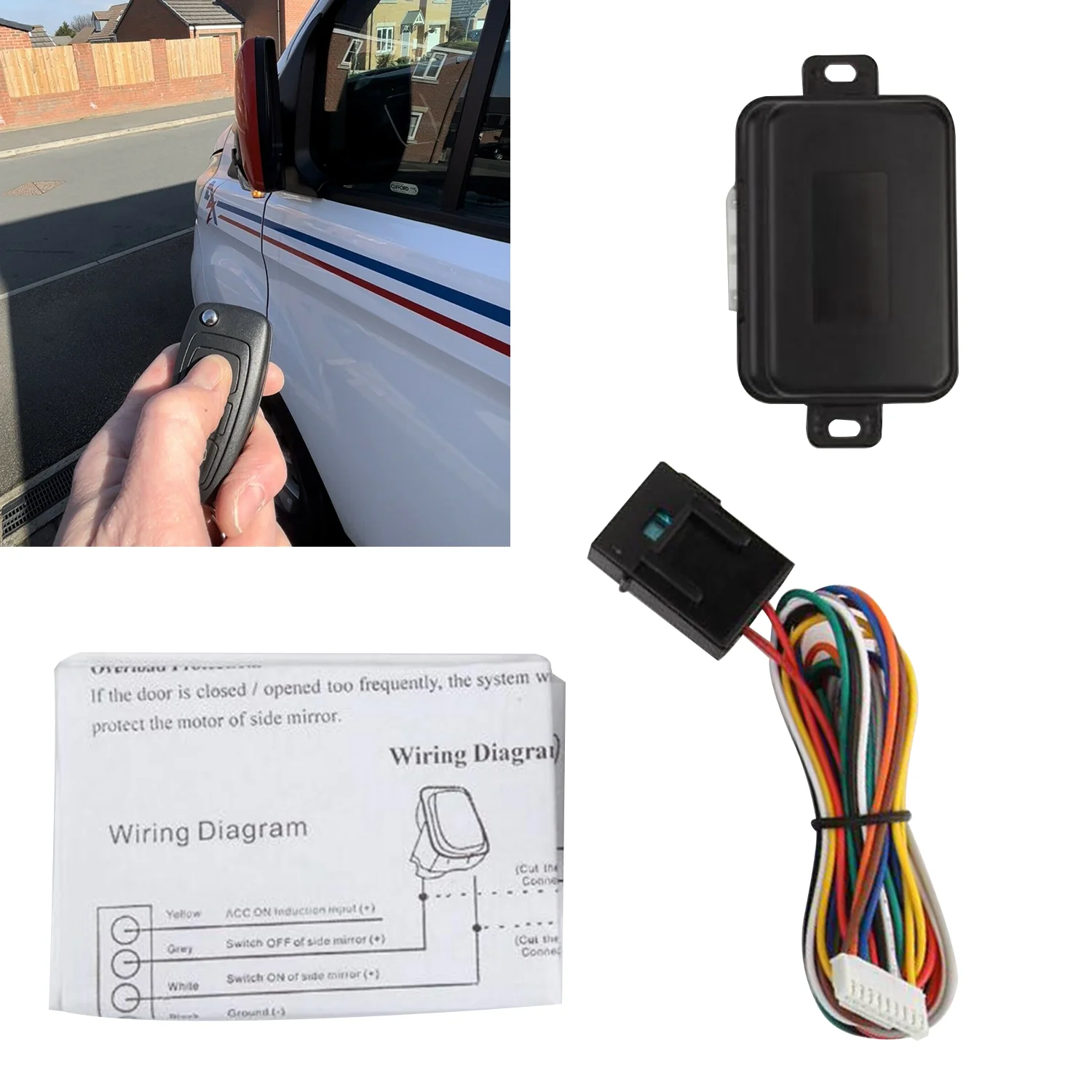 1set Automatic Folding Mirror On Lock Unlock Loom Kit For Ford ​Euro 5 6 Ford Transit Custom Brand New Automobiles Parts