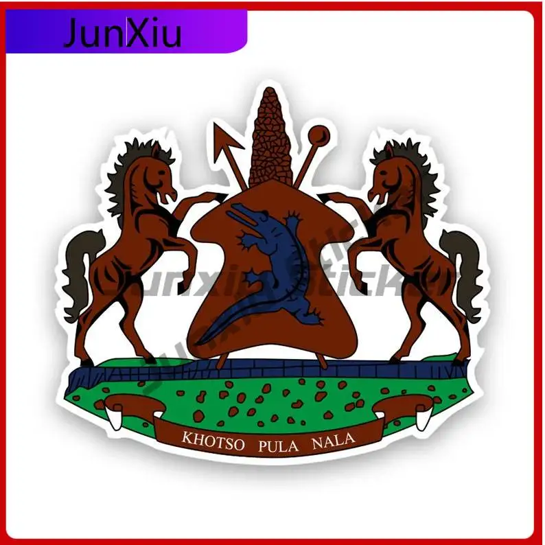 

Lesotho Coat Of Arms Sticker Uv Protected Mosotho Flag Lso Ls Coa Car Sticker Vinyl Decal Waterproof Durable For Car Window