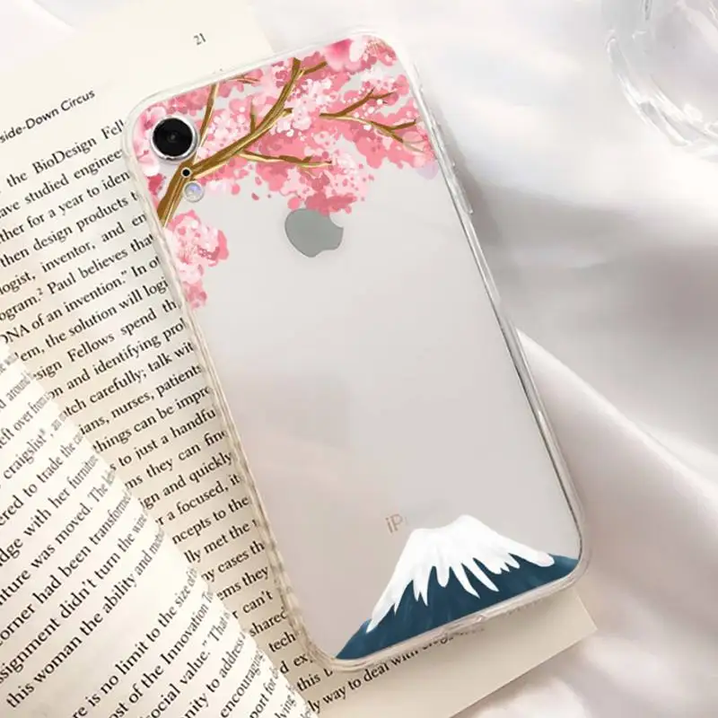 Etui na telefon FHNBLJ Japan Fuji Mountain Cherry blossom do iPhone 11 12 13 mini pro XS MAX 8 7 6 6S Plus X 5S SE 2020 XR