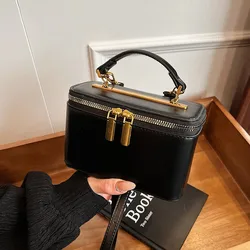 Small PU Leather Box Shoulder Bag For Women 2024 New Fashion Luxury Crossbody Bags Korean High-quality Retro Handbags Female