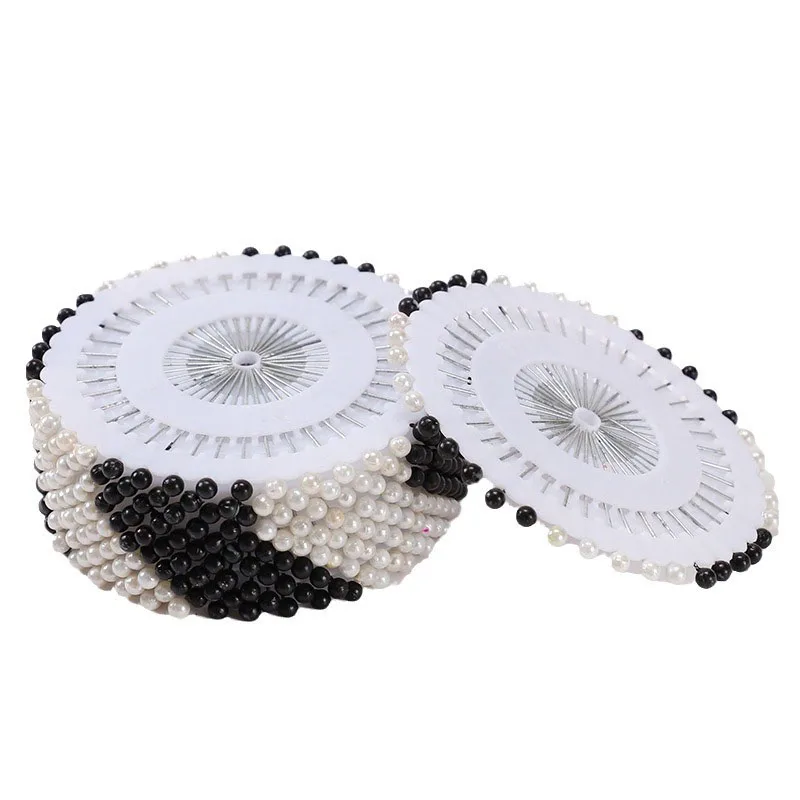 40Pcs Sewing Pins Black/White  Round Pearl Straight Head Pins Localization Needle Weddings Corsage Dressmaking Accessories 35mm