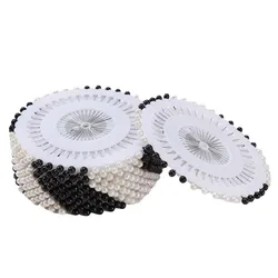 40Pcs Sewing Pins Black/White Round Pearl Straight Head Pins Localization Needle Weddings Corsage Dressmaking Accessories 35mm