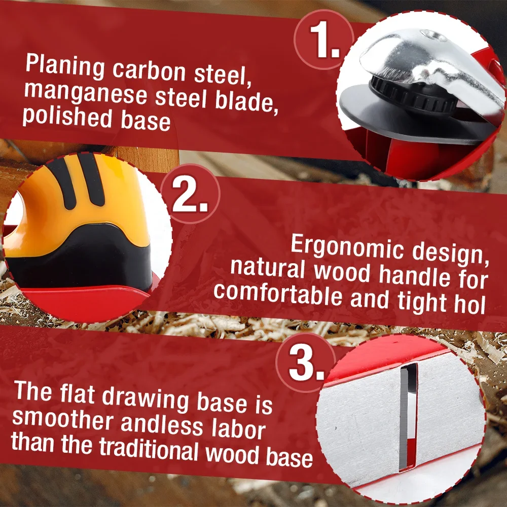 2PCS Wood Hand Planer Set Carpenter Specific Tools for Trimming Plane Detachable Woodworking Deburring Planer DIY Model Making