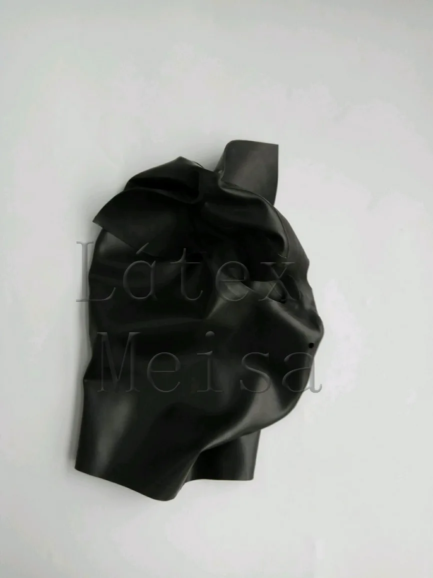 Capots en latex Zentai avec motif de chat animal, oreilles attachées et narines ouvertes et yeux avec fermeture éclair au dos pour adultes