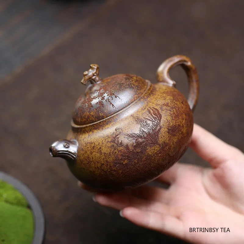 التقاليد الصينية ييشينغ الأرجواني الطين إبريق الشاي المنزلية الجمال براد شاي اليدوية القرع شكل غلاية Zisha Teaware طقم شاي 260 مللي #1