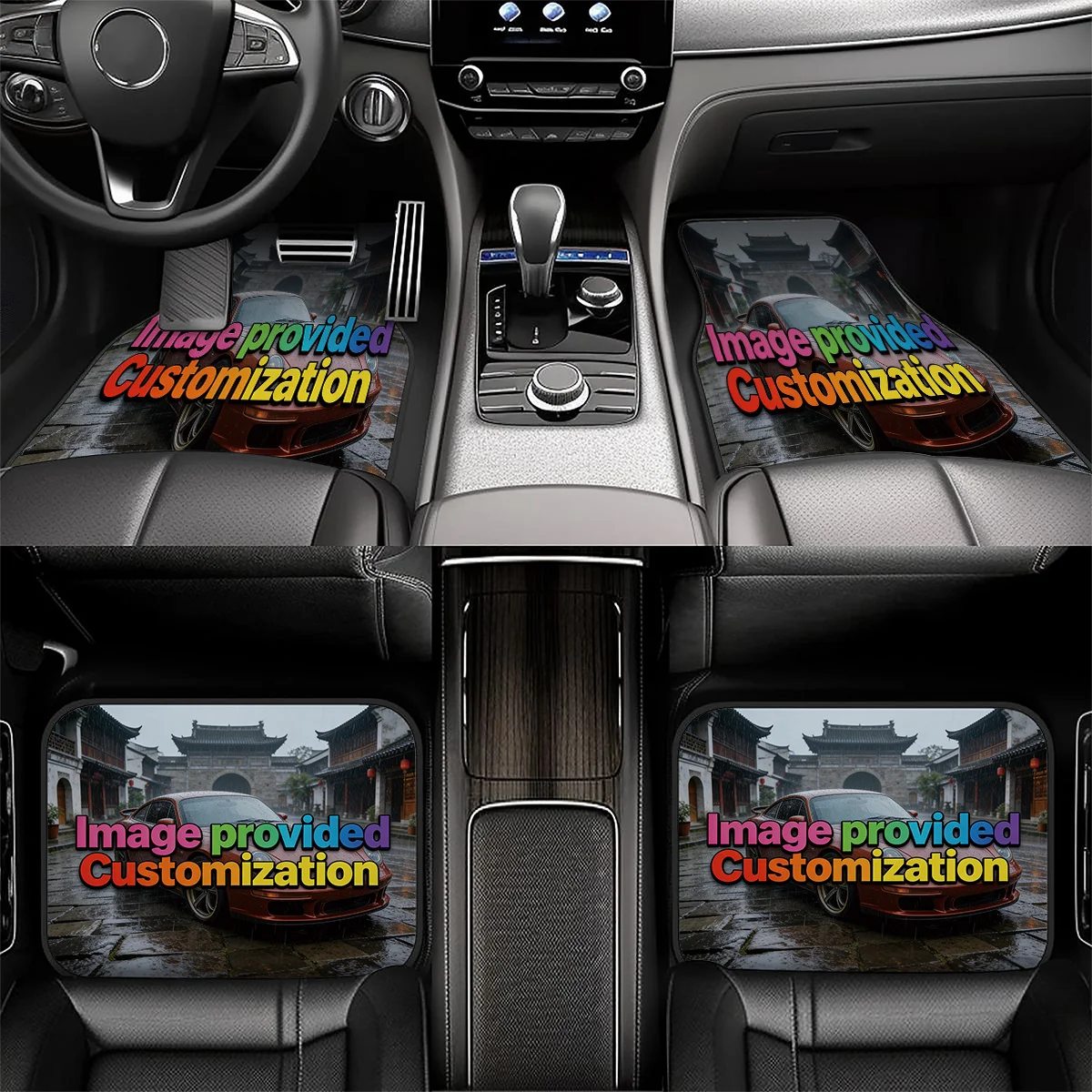 4pcs Custom Car Floor Mats, Personalized Photo Design, Suitable For Front And Rear Seat Protection, Universal Car Model Front An