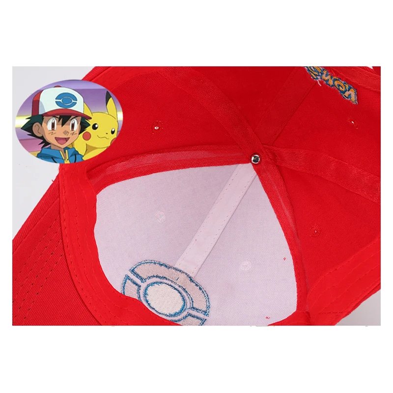 Anime Pokemon Hat Pocket Monster Figure Ash Ketchum Cosplay Series Cartoon Hats Adjustable Child Baseball Cap Mesh Hats