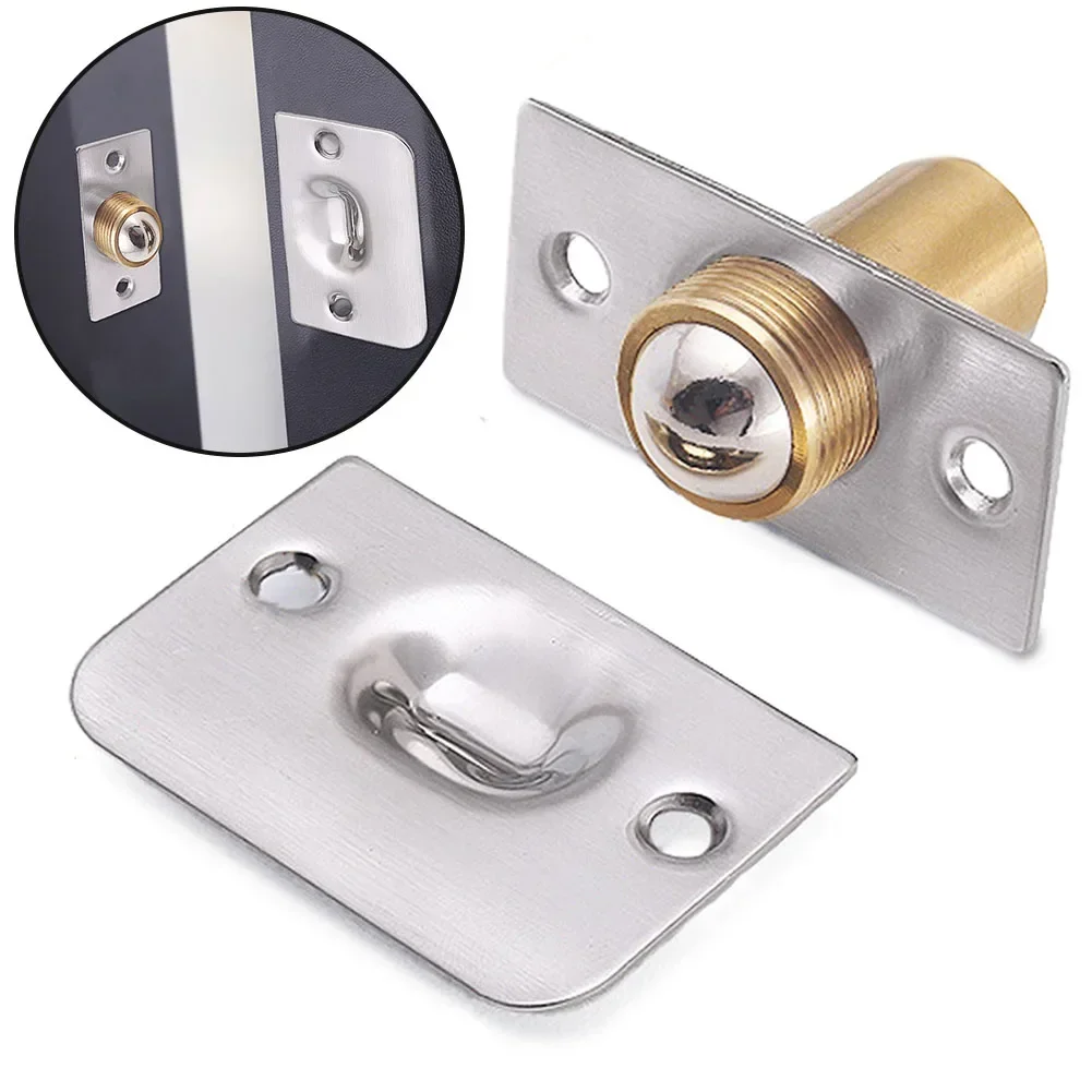 1PCS Furniture Door Latch Spring Invisible Wooden Cabinet Door Beads Lock Closet Ball Catch Latch Catcher Door Latches Touch