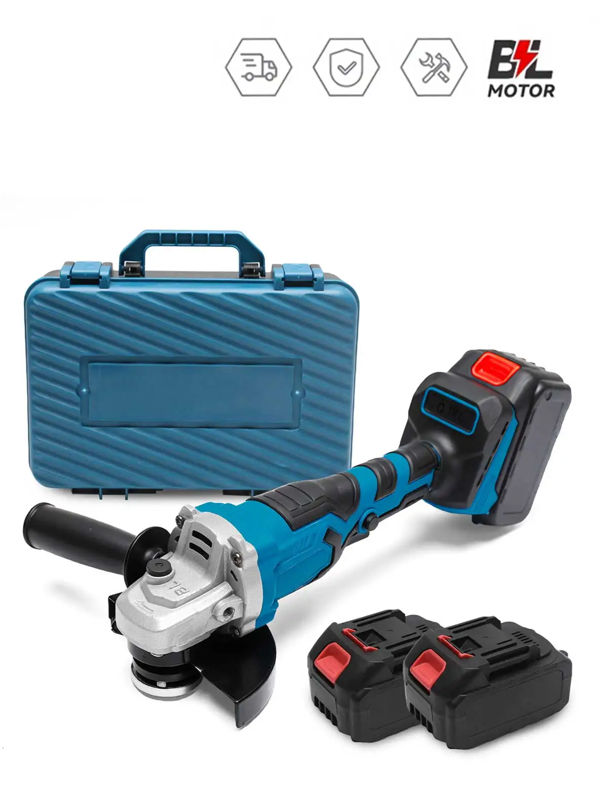 Meuleuse d'angle sans fil 125 mm 1000 W/1500 W réglable, machine à meuler et à couper, outil électrique pour bricolage domestique, compatible avec batterie Makita 18 V