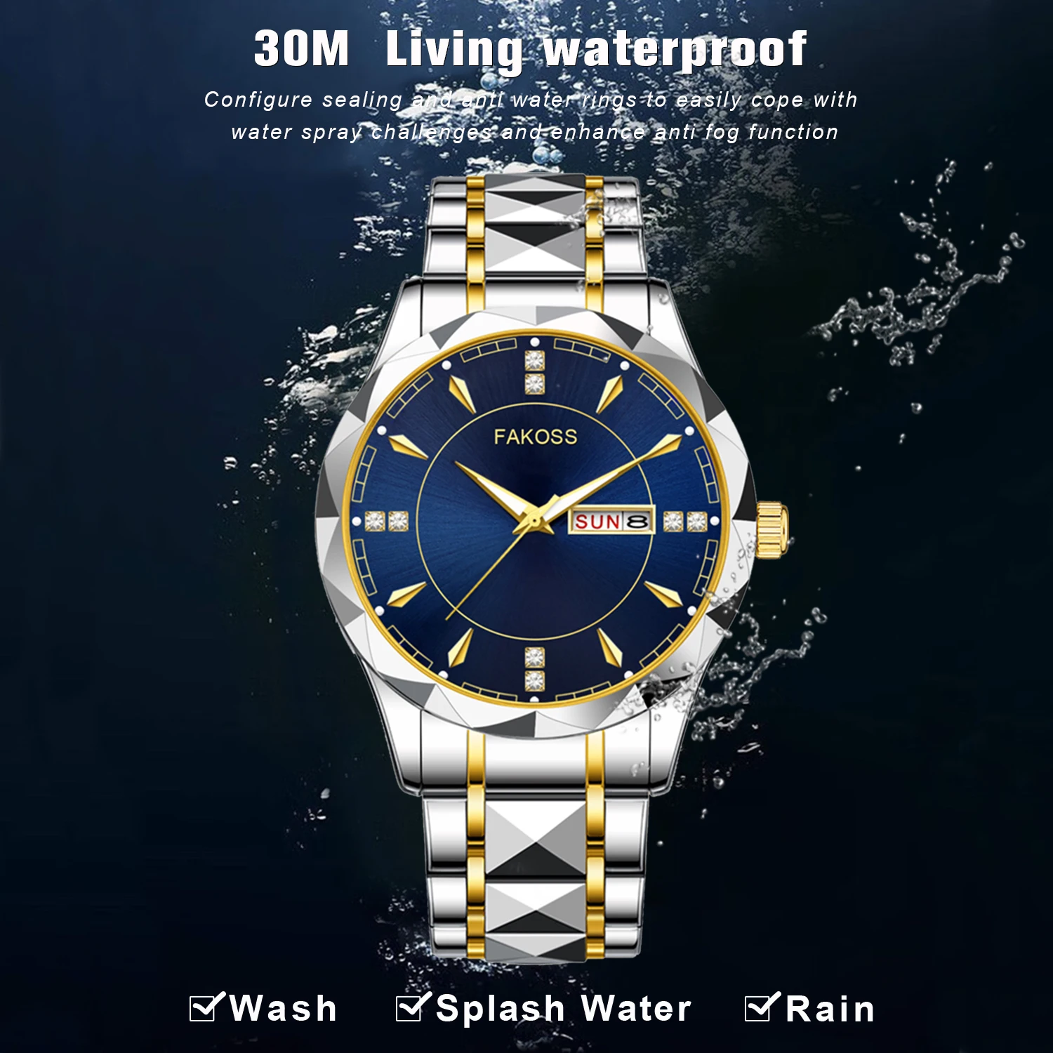 WWOOR New Top Brand Luxury Fashion Men\'s Watches Waterproof Week Date Clock Sport Steel Men Quartz Wristwatch Relogio Masculino