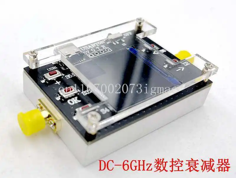 TYPE-C 6G digital programmable RF attenuator 30DB TFT display CNC shell supports communication