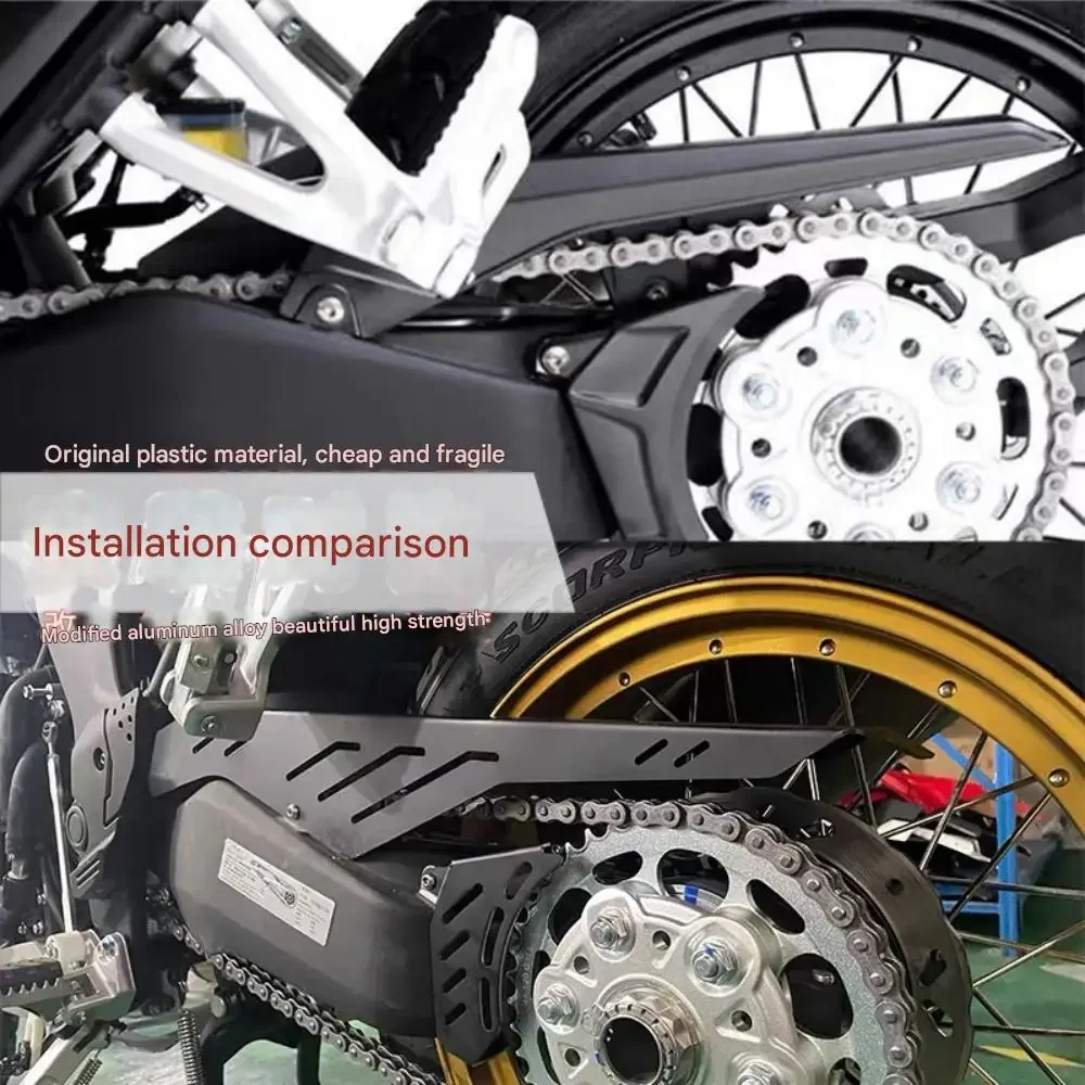 FOR KOVE 500X 525X Matte Powder-Coated Metal Chain Cover Rustproof Waterproof Rain-Resistant Protection for Chains