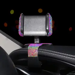 Universal Shiny Rhinestone Car Phone Clip Holder Cell Phone Auto Mobile GPS Mount Decor Bling Car Accessories for Women