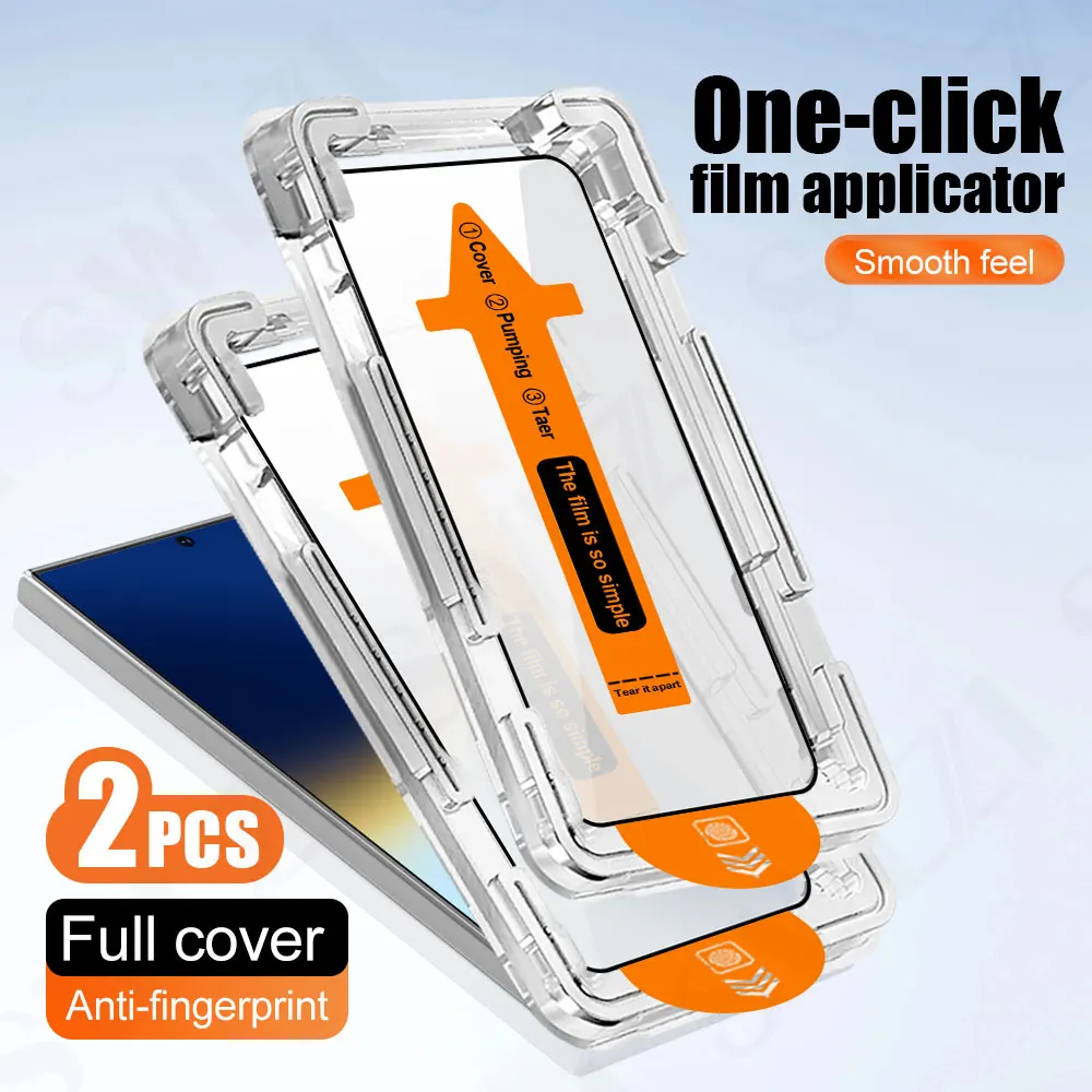 2Pcs Full Cover For Samsung Galaxy S22 S23 S24 S25 Edge S26 UItra Dust Free Cabin Tempered Glass S21 Plus Phone Screen Protector