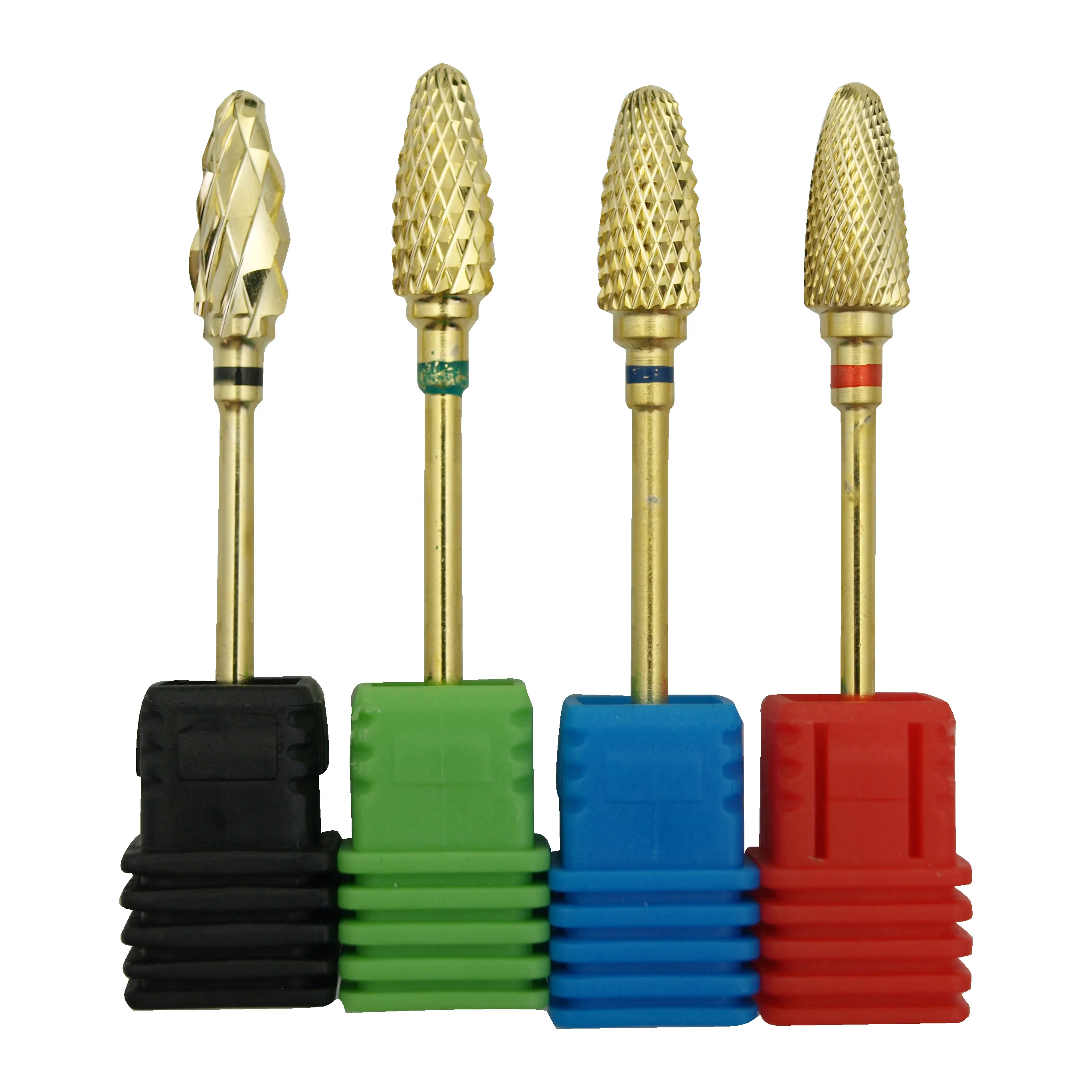 Gold Tungsten Carbide Nail Drill Bit 3/32"  Bullet Shape, Professional Nail Milling Bit for Cuticle Cleaning, Nail Prep & Shapi