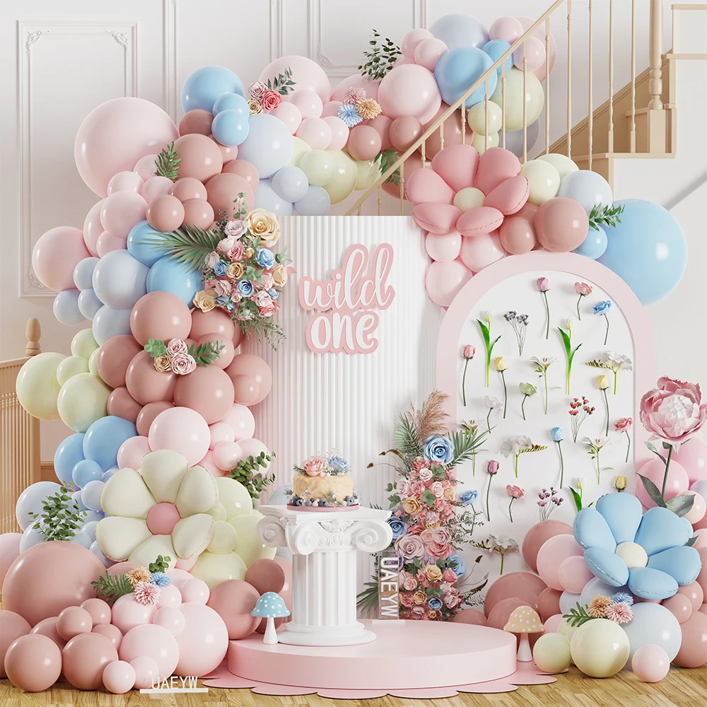 

Macaron Flower Butterfly Balloons Garland Arch Kit Macaron Blue Pink Latex Balloon Birthday Party Wedding Baby Shower Decor