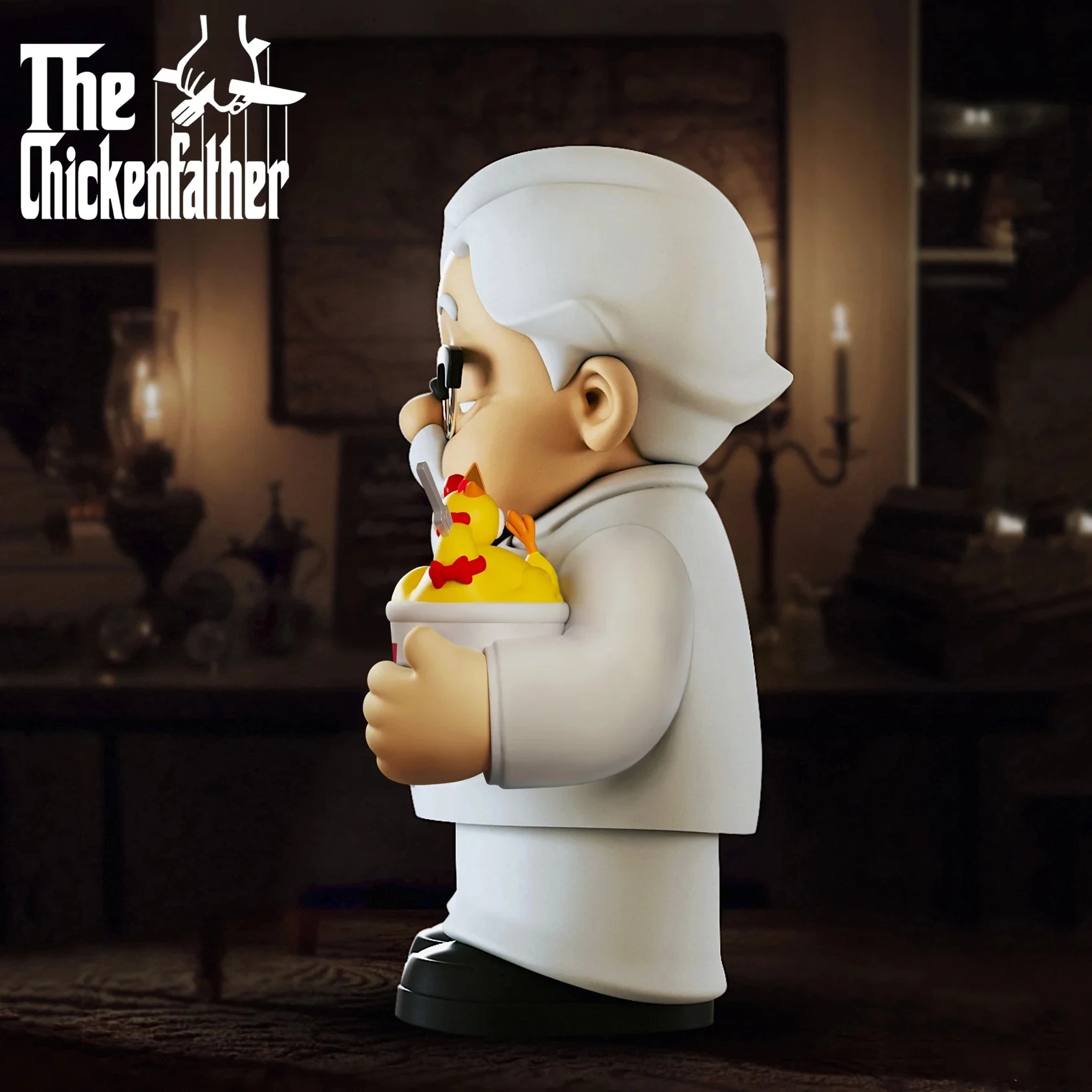 10 см/3,94 дюйма фигурка куриного отца, жареная курица, крестный отец, ПВХ модель, статуя, коллекция украшений, игрушки, подарок на день рождения