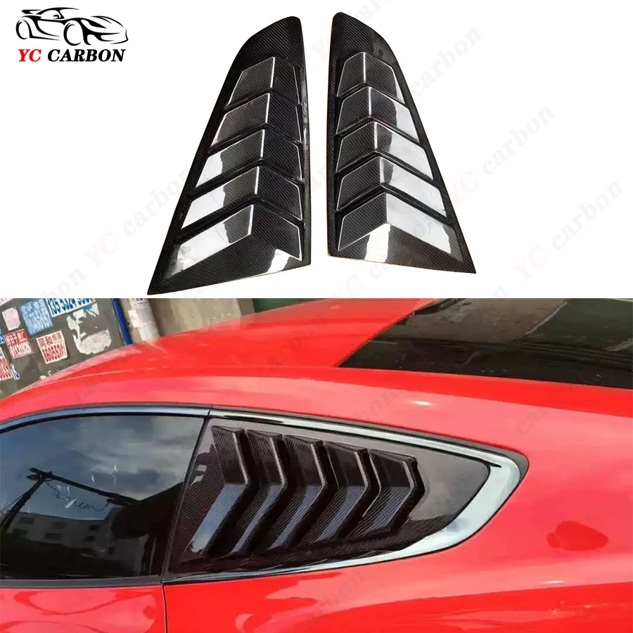 

For Ford Mustang Lamborghini Style Carbon Fiber Car Styling Rear Window Louvers Car Rear Window Blinds Side Tuyere Louvers Vent