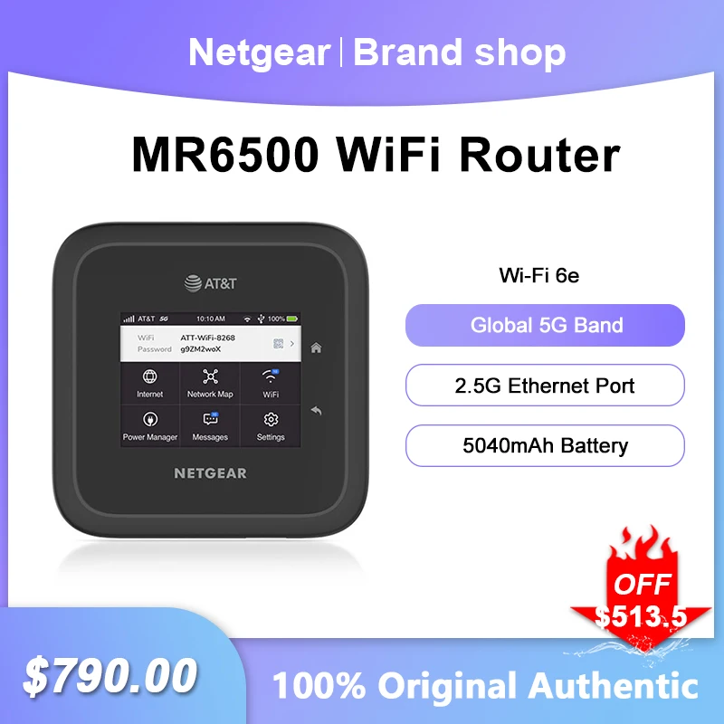 Unlocked Netgear Nighthawk M6 Pro MR6500 WiFi Router Global 5G Band mmWave Sub6 WiFi6e 3.6Gbps 2.5G Ethernet Port Repeater