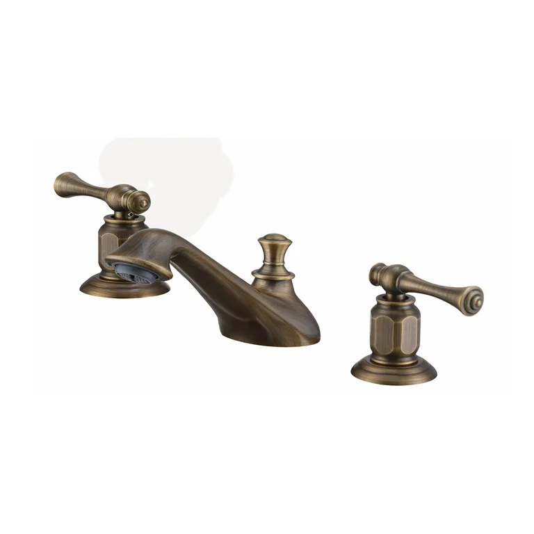 

American bronze 8-inch three-hole faucet, retro double switch basin, faucet antique wash basin