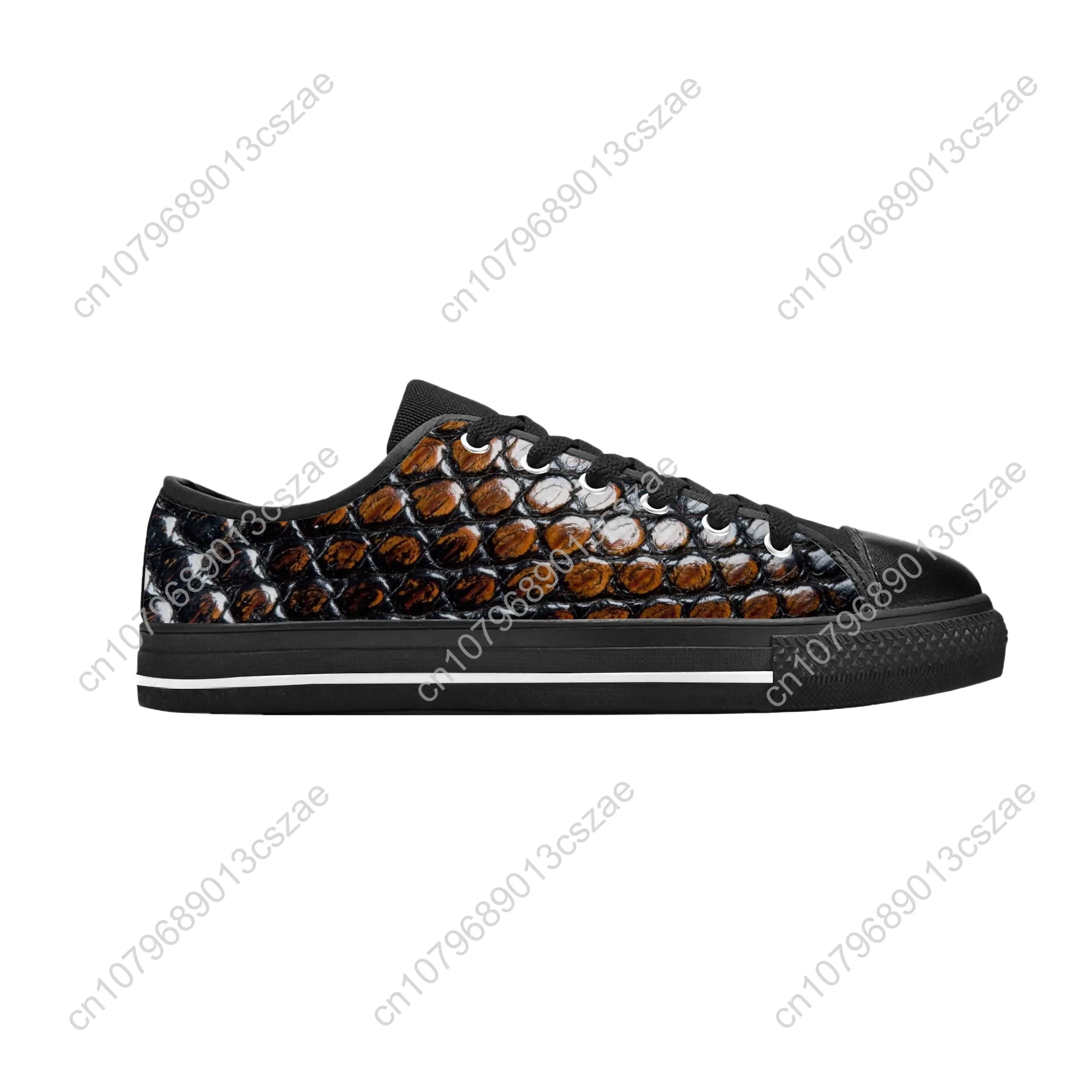 Squame di pelle di serpente modello di stampa in pelle di serpente moda Casual scarpe di stoffa Low Top confortevole traspirante stampa 3D uomo donna Sneakers