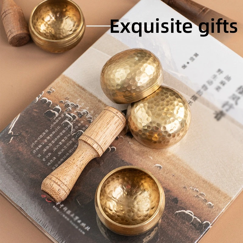 Miwayer Mini Singing Bowl Nepal Handmade Tibetan Buddha Thumb Sound Bowl Music Meditation Yoga Religious Supplies Stress Relief image 2