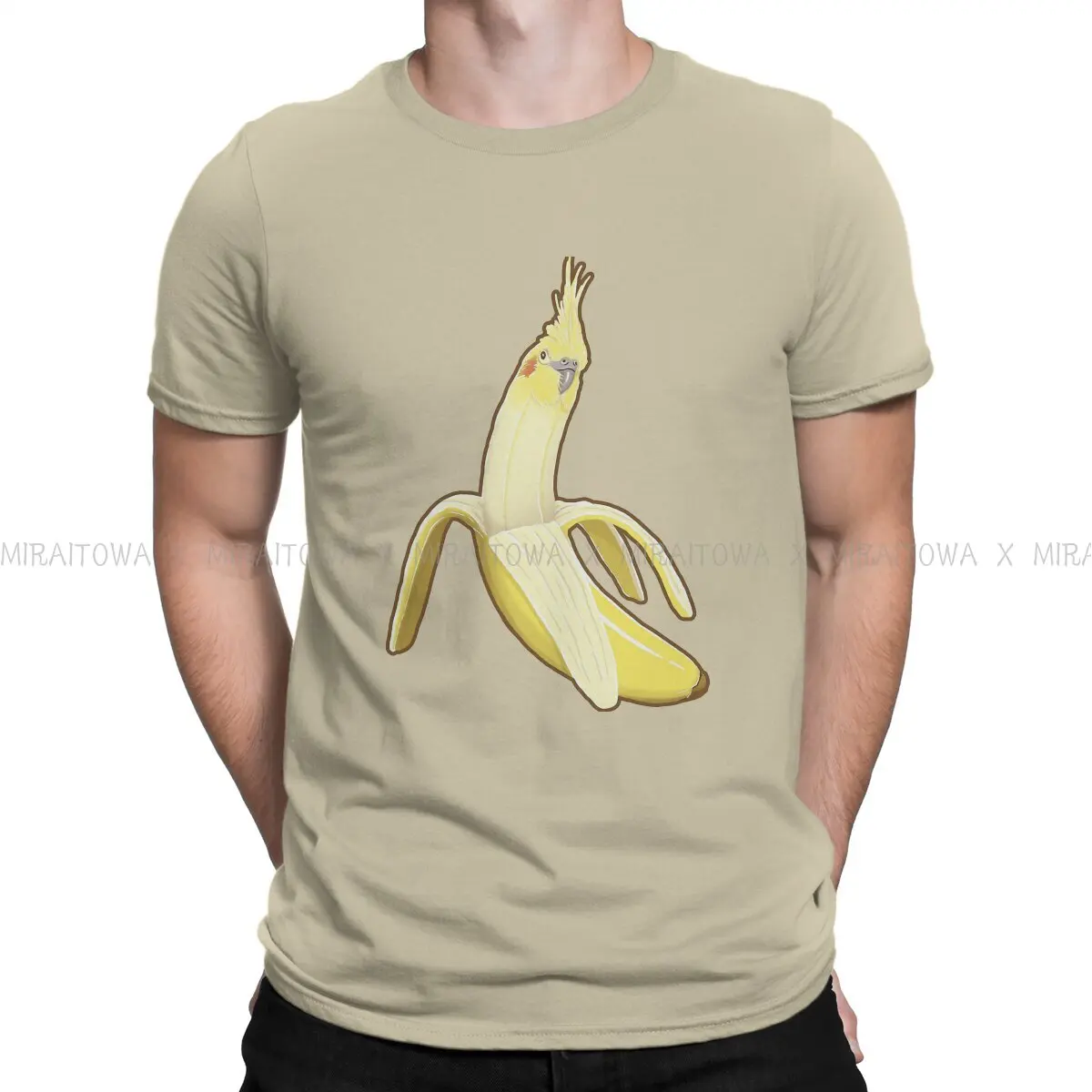 Bananaaaa  Animal Parrots Cockatiel Doodle Men T Shirt Classic Gothic Large O-Neck TShirt Harajuku Streetwear