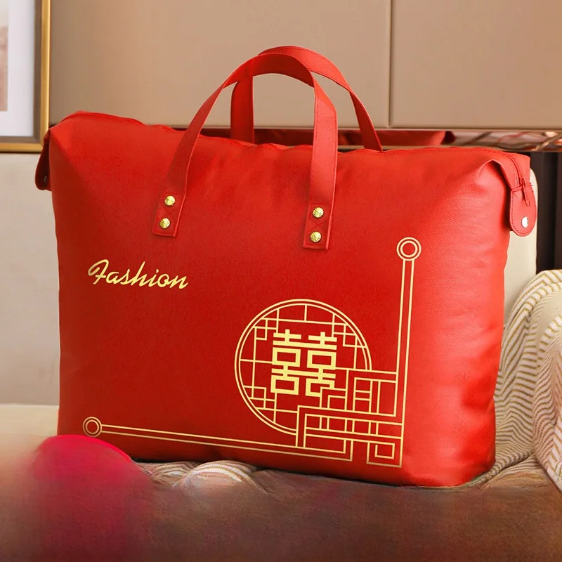 

Сумка для хранения свадебных одеял, пылезащитная переносная сумка-чехол с узором китайских узлов, органайзер для одеял из нетканого материала